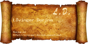 Lővinger Dorina névjegykártya